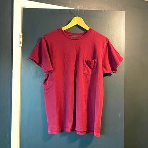 Schaeffer’s Garment Hotel Ringspun Pocket Tee in Oxblood Size Mens Large